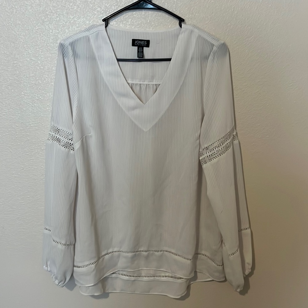 White long sleeve blouse size medium.
